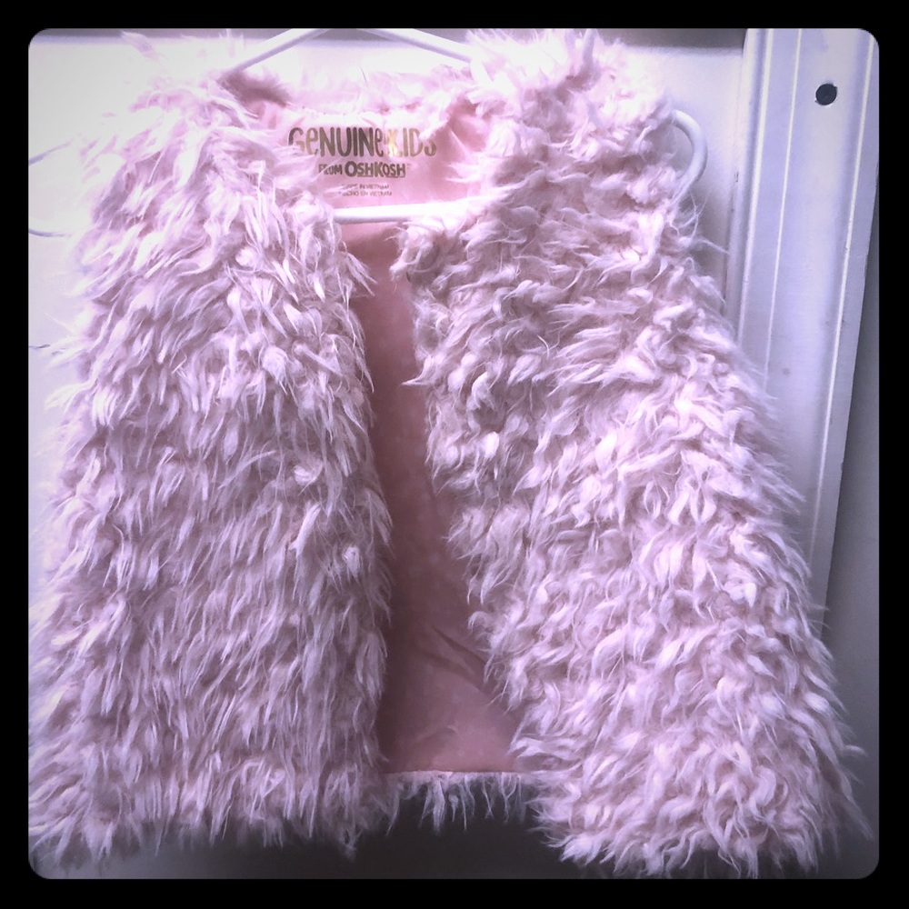 Pink toddler faux fur vest 2T-3T